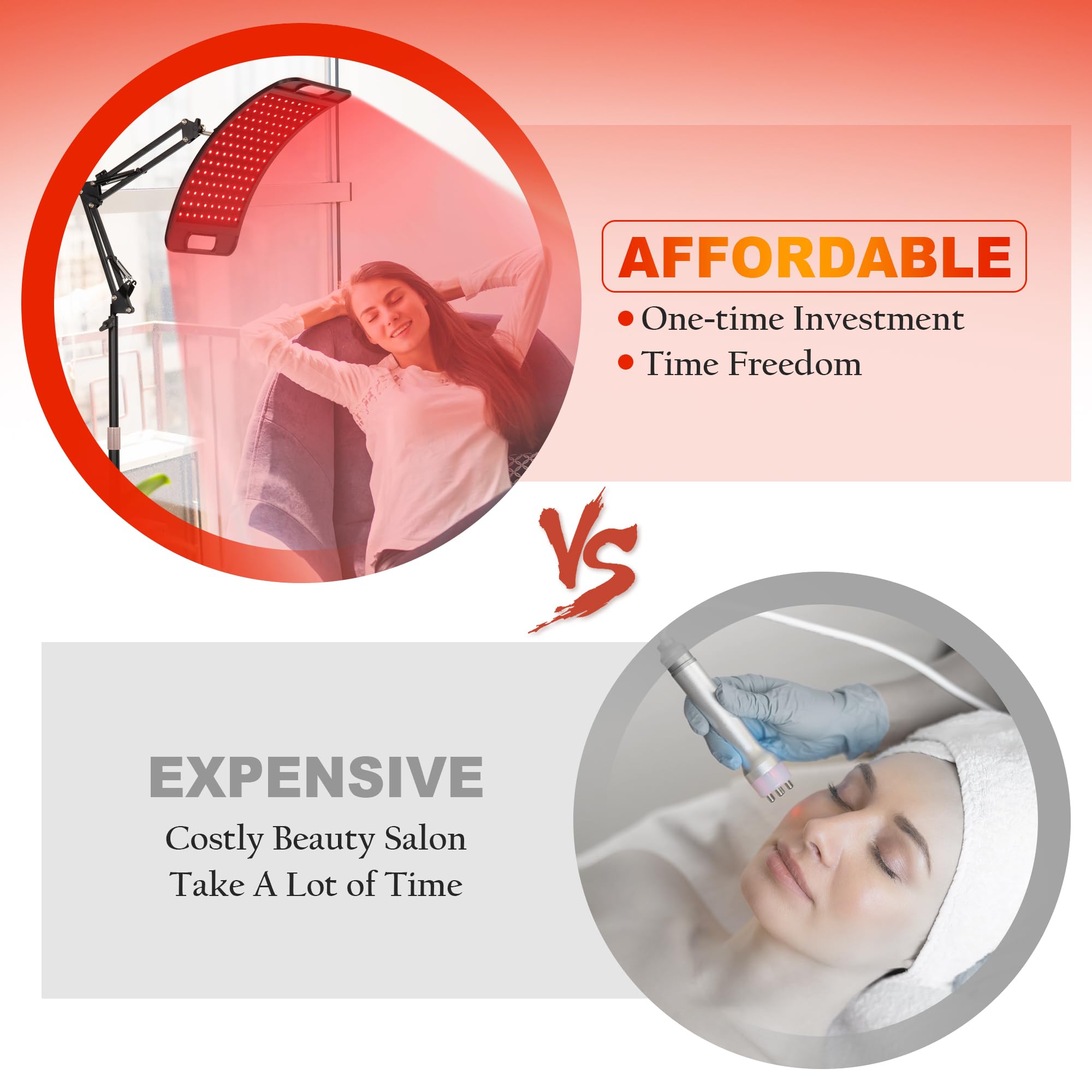 SAVILER home-use red light panel setup for easy routine
