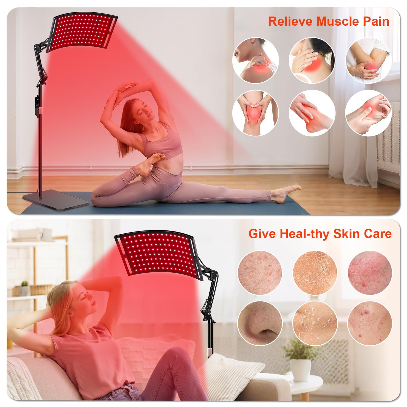 SAVILER remote control and timer allow quick adjustment of brightness and session length.
