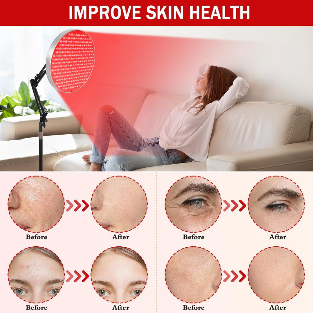 Saviler round red light therapy for the body, supports a soothing session.