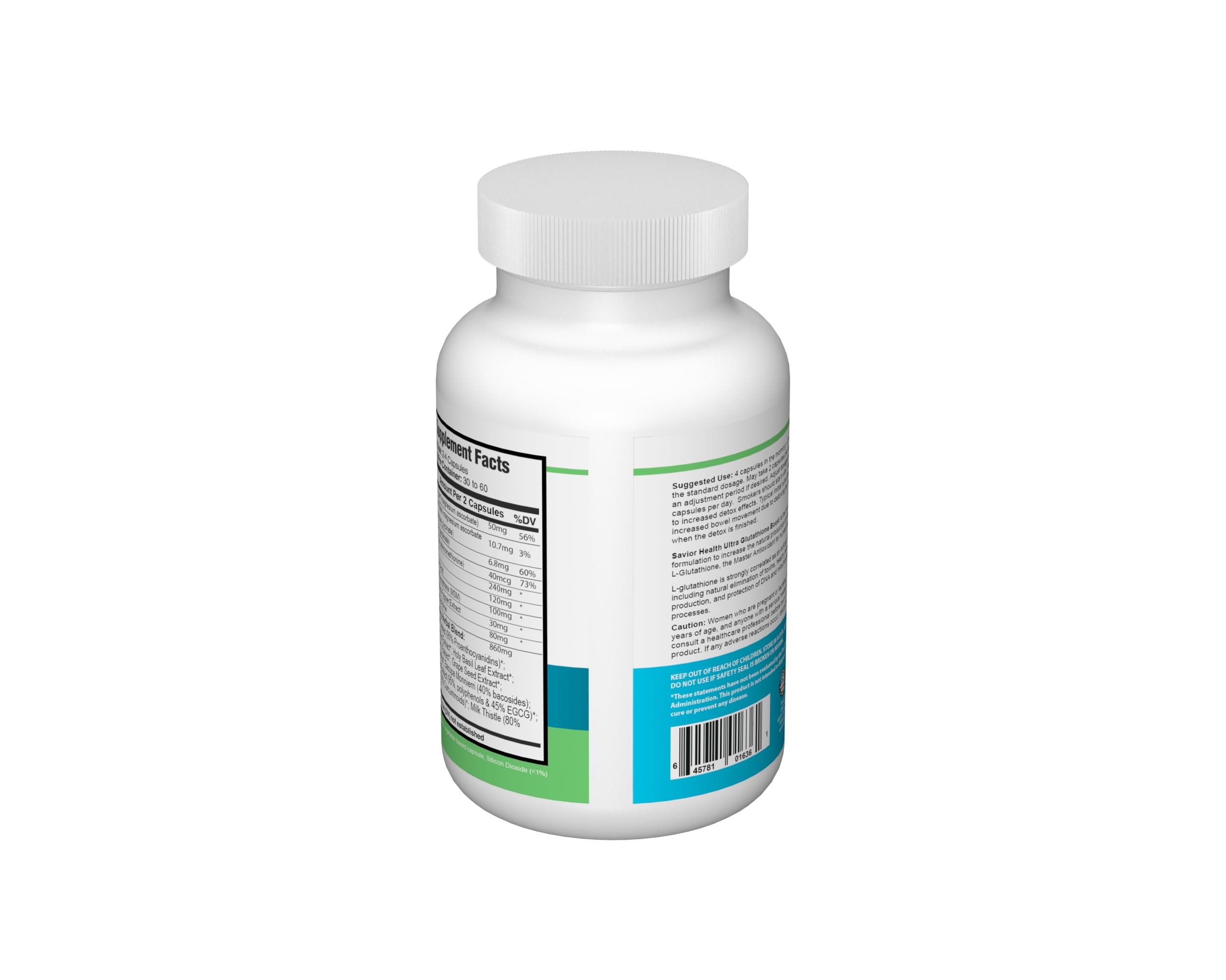 Savior Health turmeric extract with bacopa and milk thistle for antioxidant support.