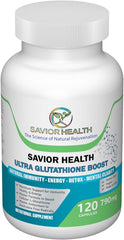 Savior Health Ultra Glutathione bottle front for daily antioxidant support.