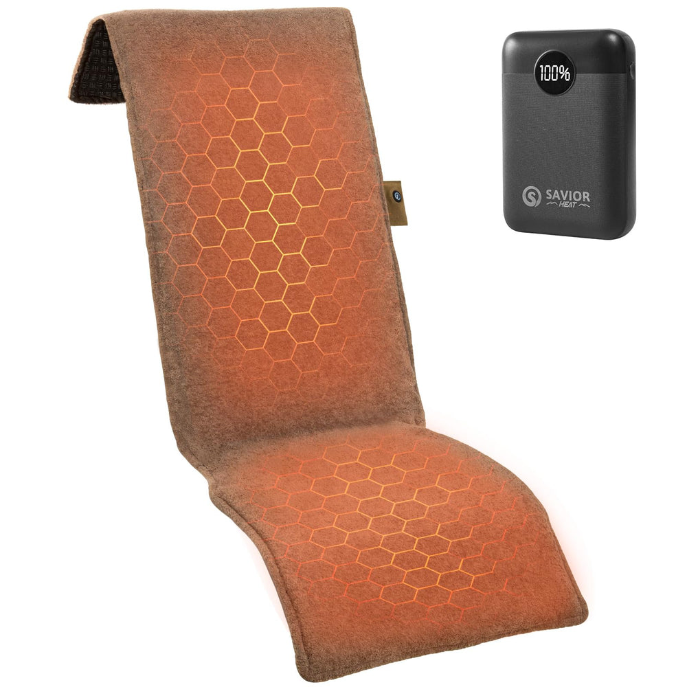 SAVIOR HEAT heated seat pad on chair delivers instant warmth for chilly days