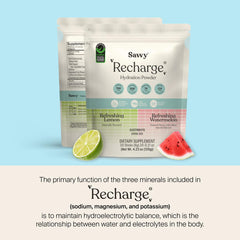 SAVVY Recharge shaker shown for easy mixing.