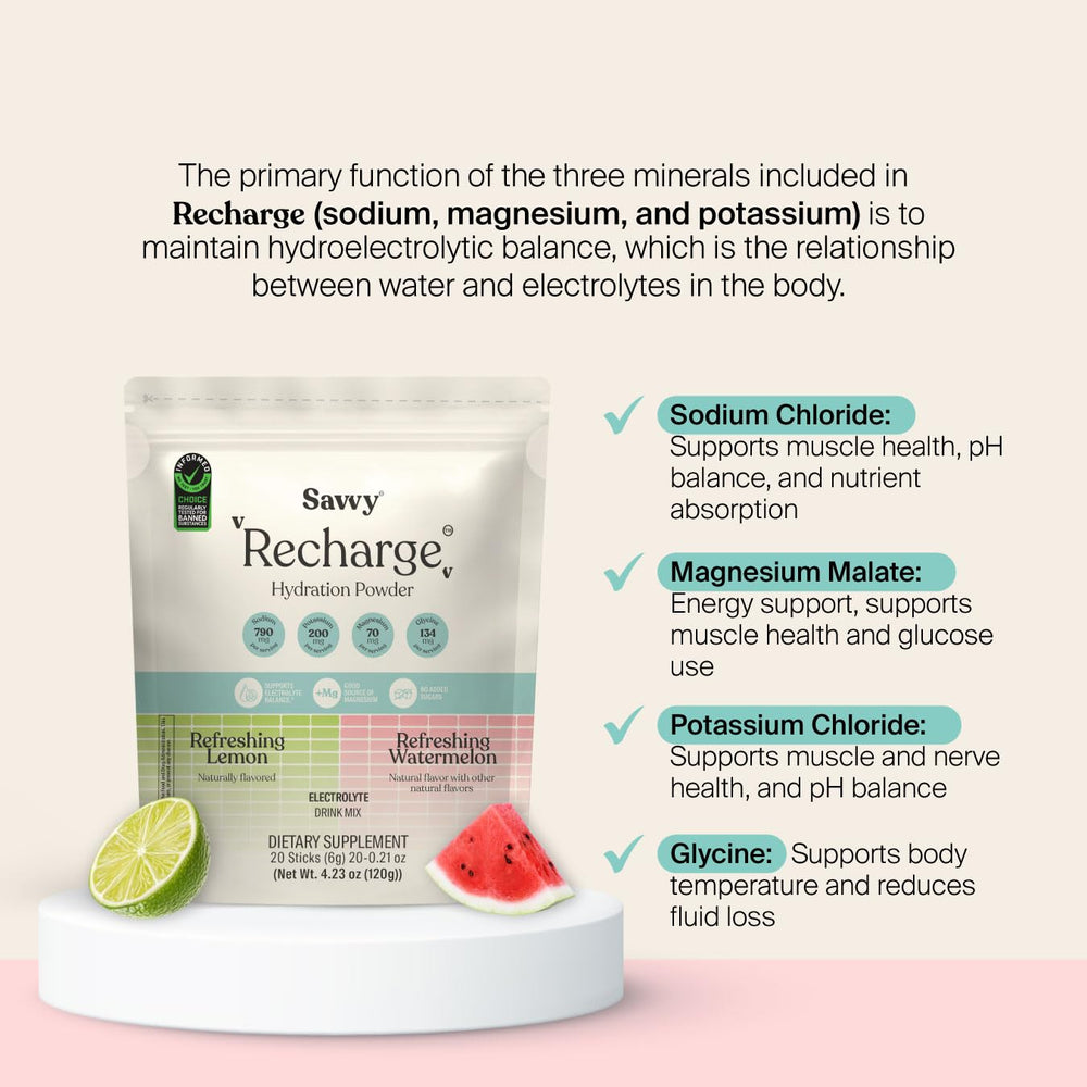 SAVVY Recharge travel pack in a gym bag for convenient hydration.