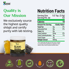 Sayan Organic Honey with Shilajit resin close-up highlighting purity and antioxidants