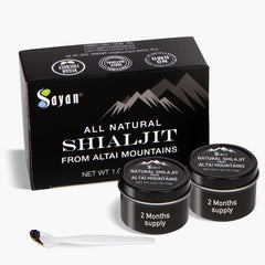 Sayan Shilajit resin jar closeup for natural energy support