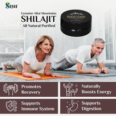 Sayan Pure Shilajit Resin altai mountains backdrop evokes pristine harvest.
