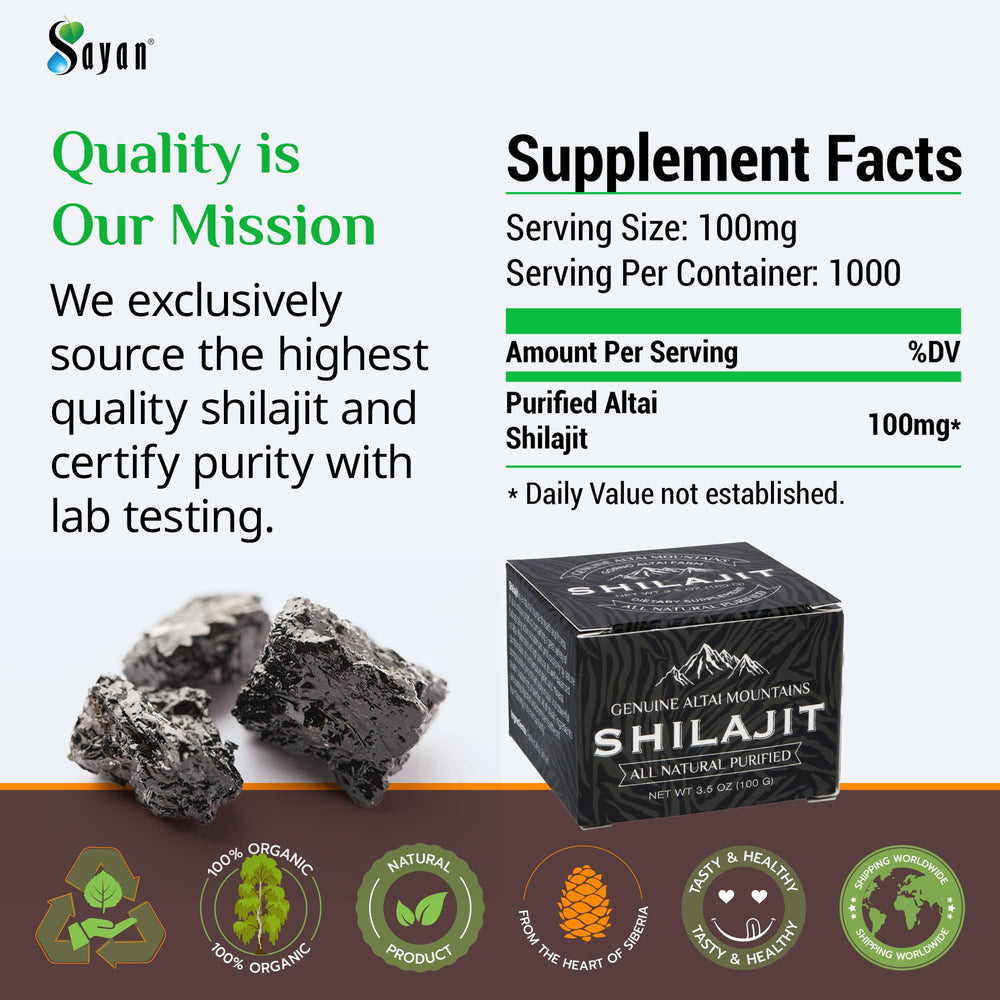 Sayan Pure Shilajit Resin measuring scoop for easy daily use