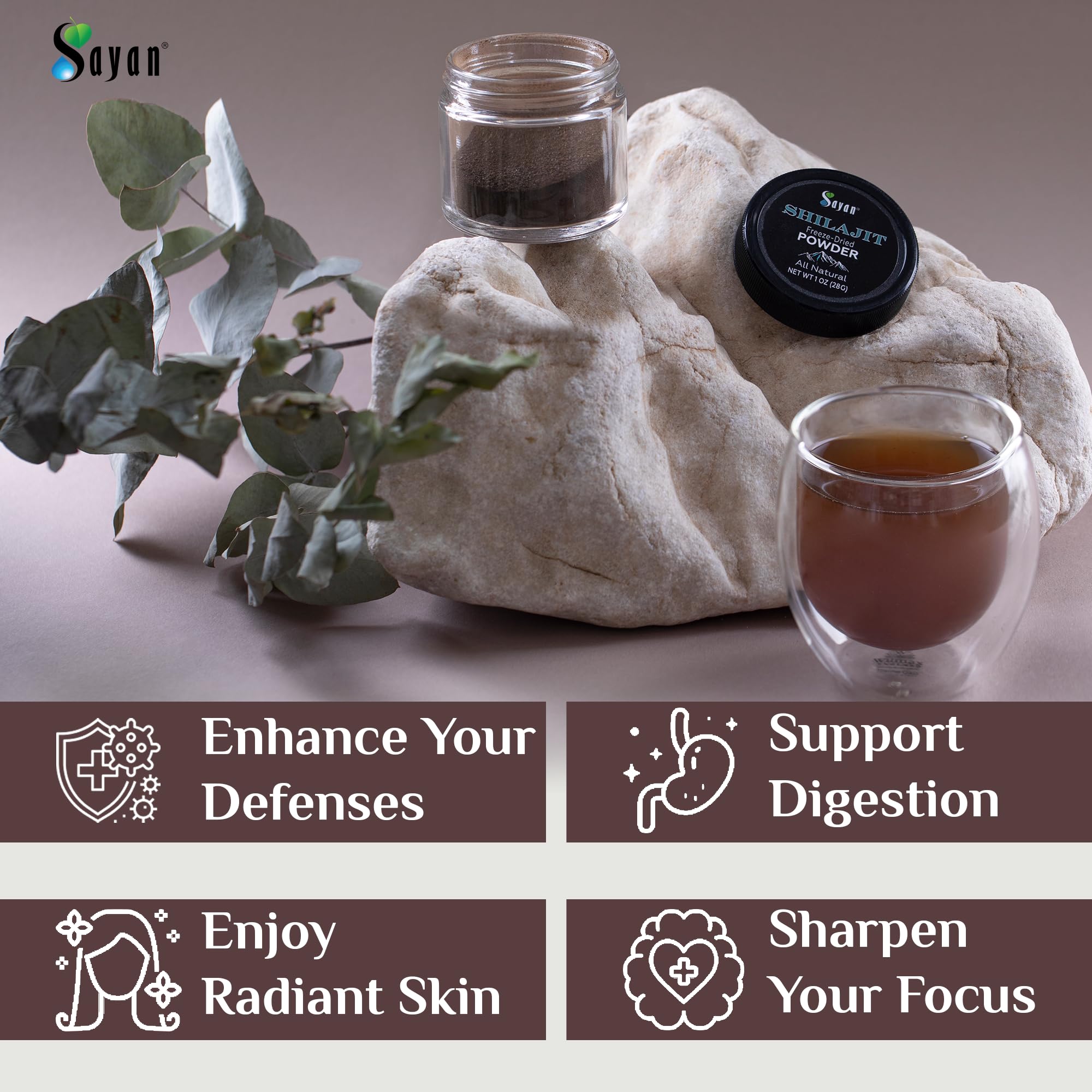 Sayan Shilajit packaging sleeve—compact storage for travel