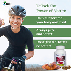 Sayan vegan-friendly packaging conveys pure, plant-based wellness support.