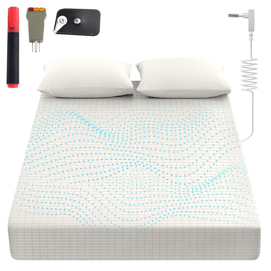Sayorg grounding sheets king cover on bed, promoting comfortable, breathable sleep