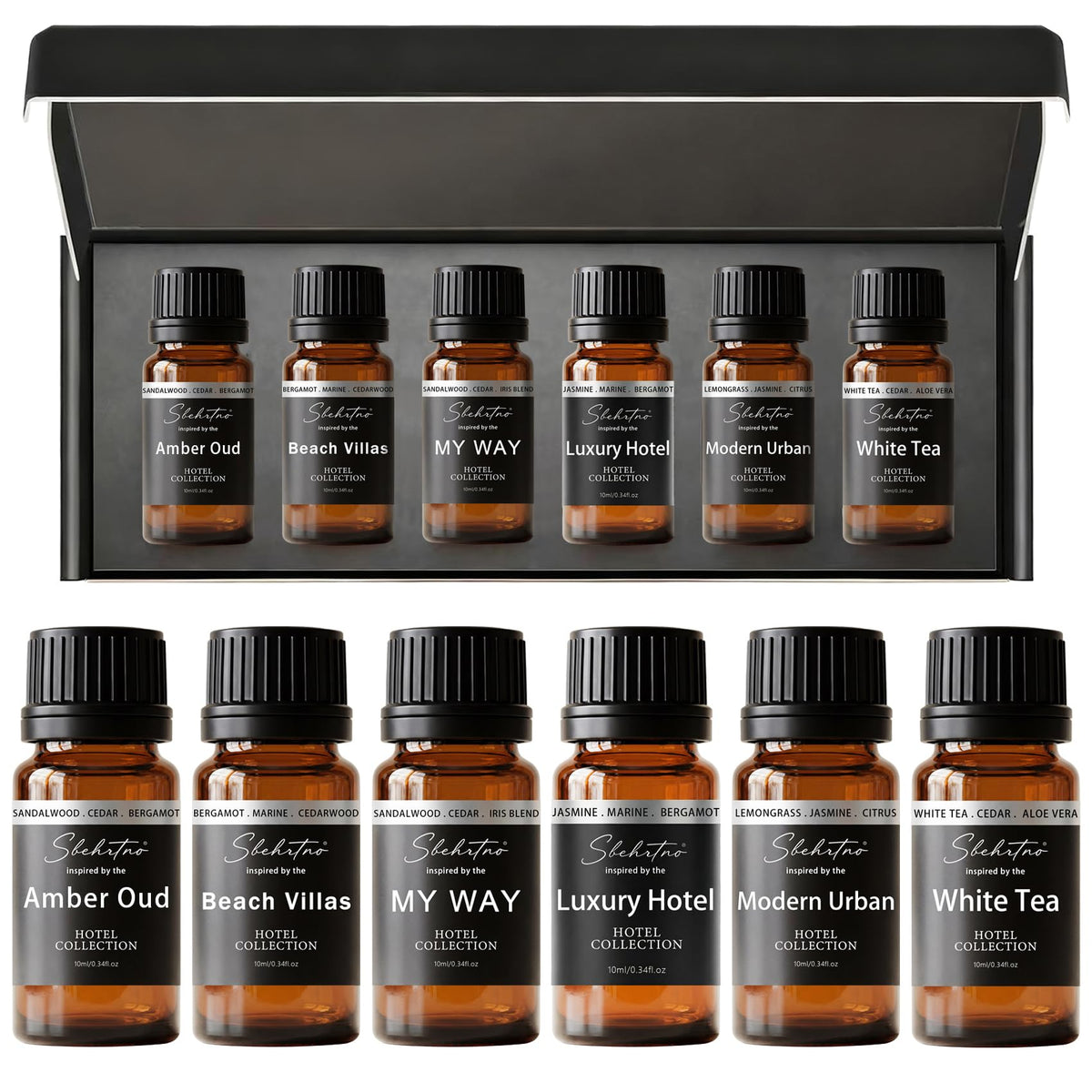 Sbehrtno hotel diffuser oil gift set 6x10ml in a premium box for home luxury