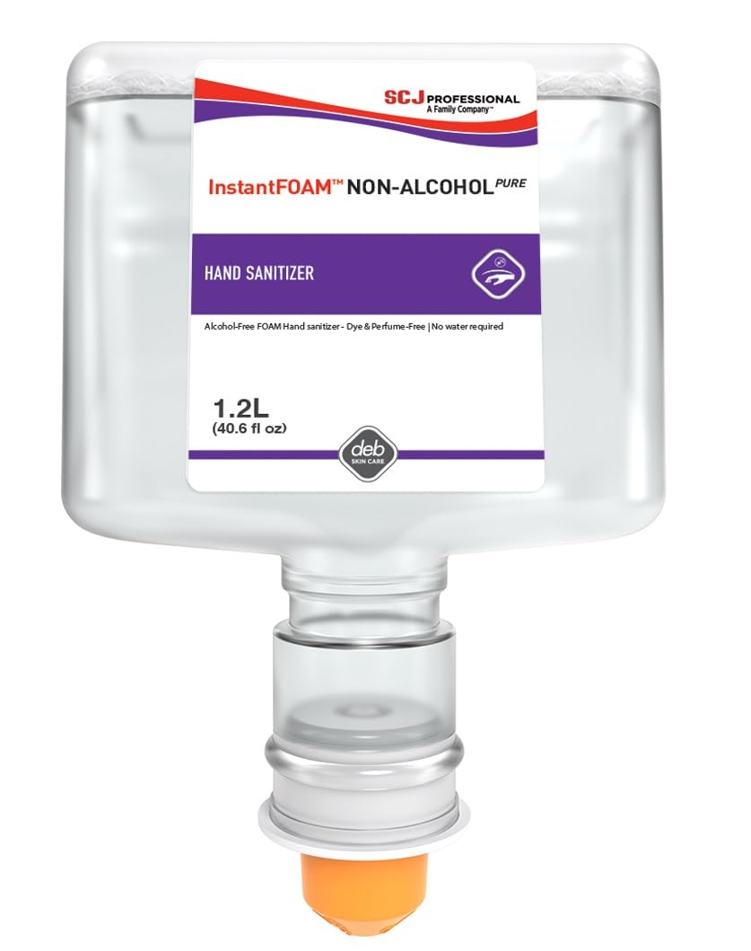 SC Johnson InstantFOAM non-alcohol sanitizer pack of 3 bottles enables touch-free, skin-friendly sanitizing in busy spaces