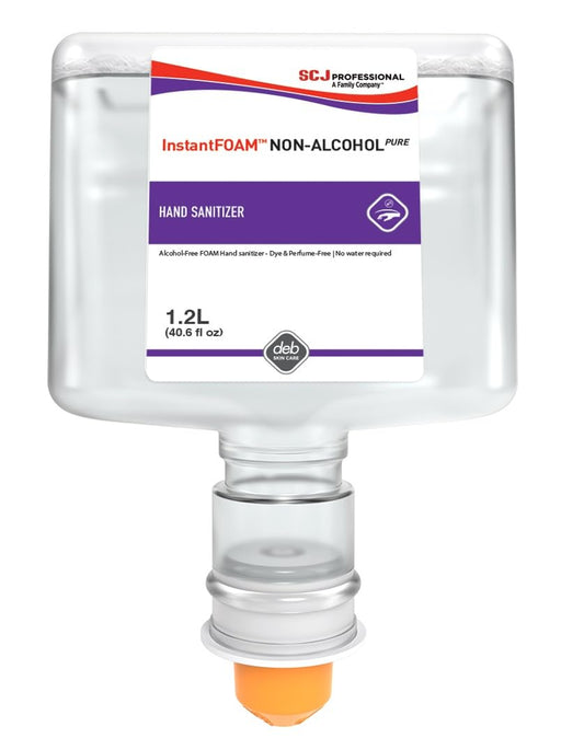 SC Johnson InstantFOAM non-alcohol sanitizer pack of 3 bottles enables touch-free, skin-friendly sanitizing in busy spaces