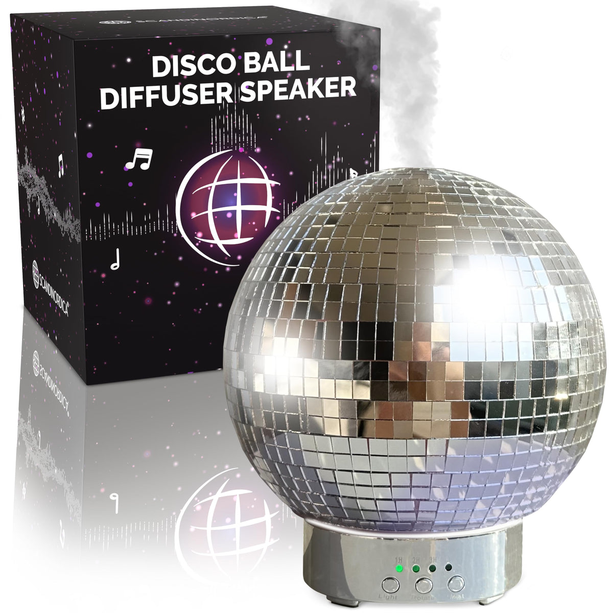 SCANDINORDICA Disco Ball Diffuser 300ml releasing calming mist for cozy bedroom ambiance