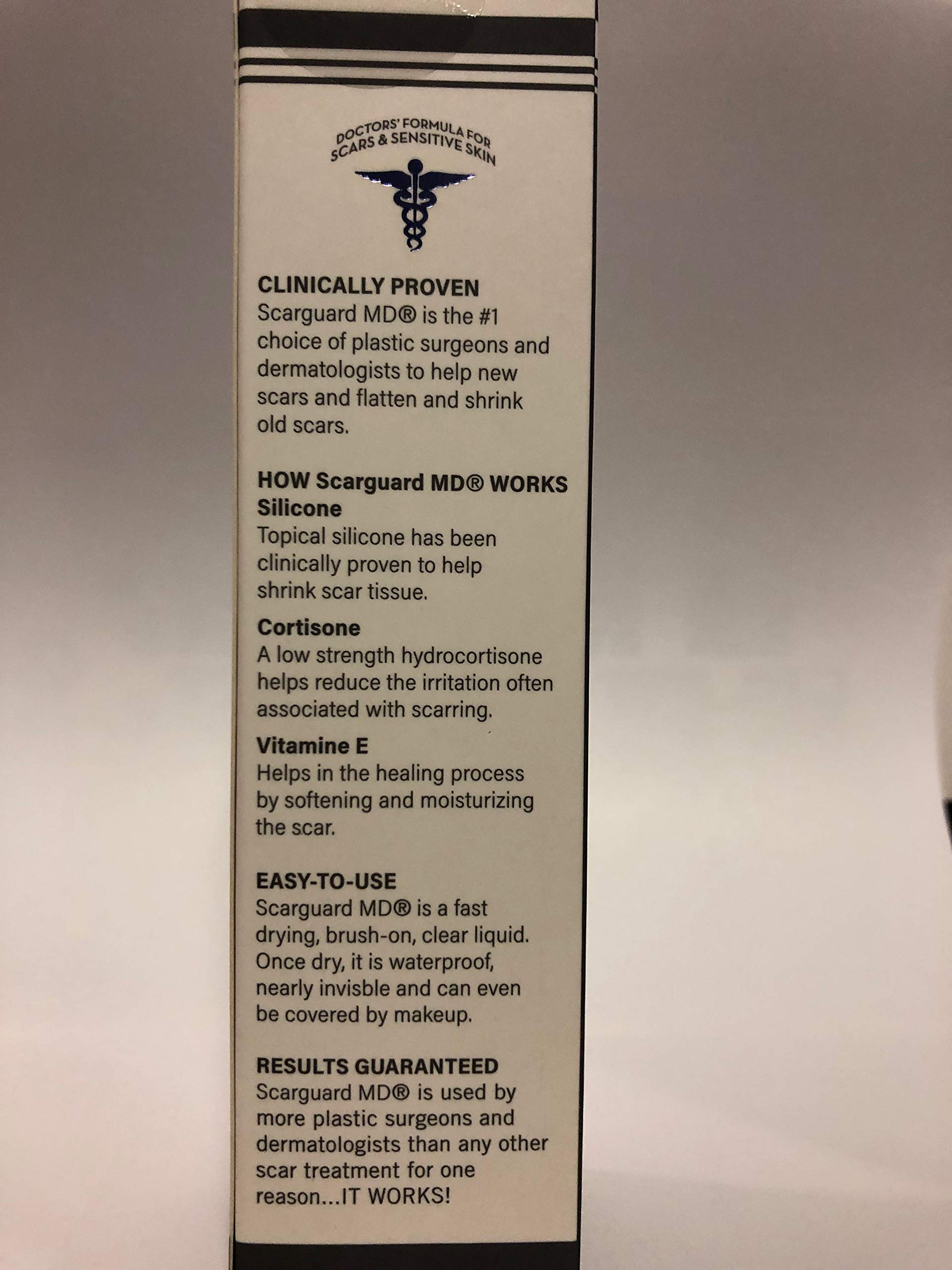 ScarGuard MD brush-on liquid on skin helps soften and moisturize scar tissue