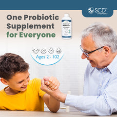 Immunity support concept with SCD Probiotics bottle.