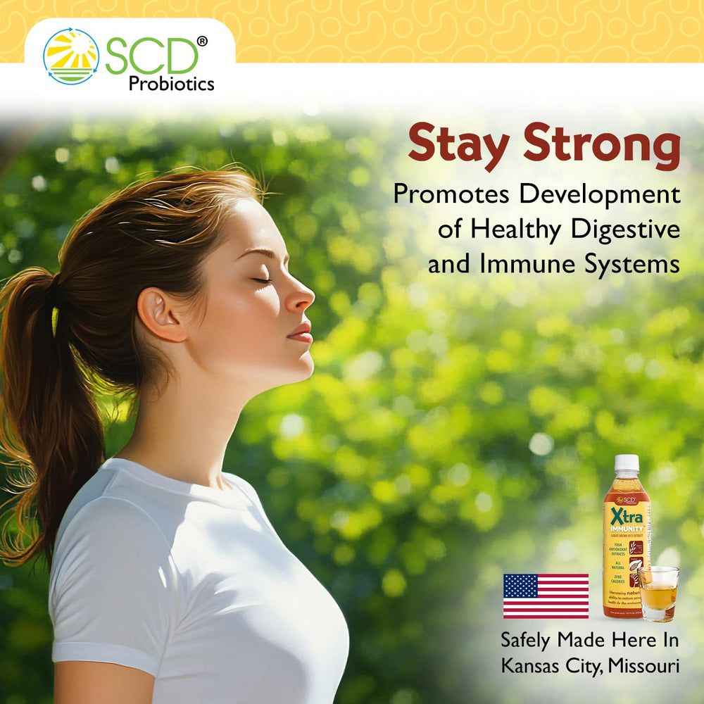 SCD Probiotics Xtra Immunity fermentation process demonstrating bioactive postbiotics