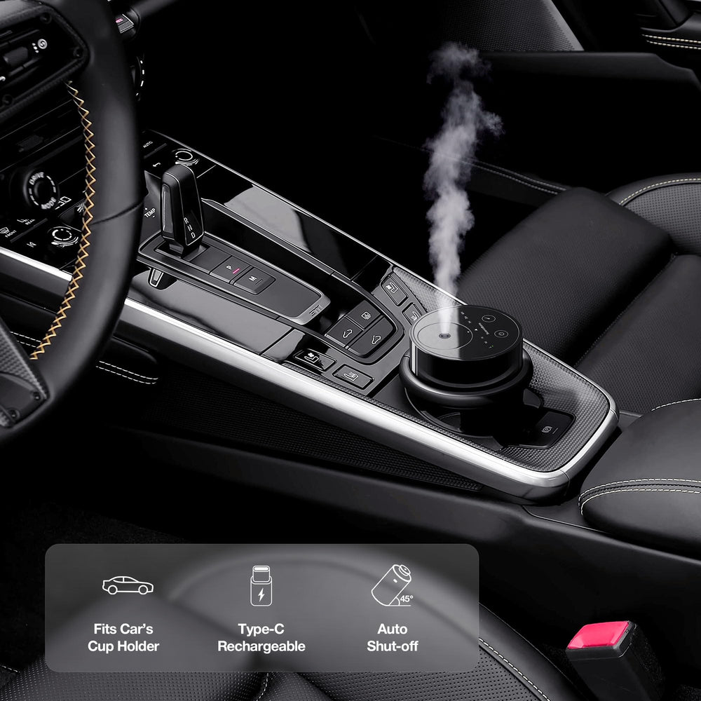 ScentBots car cup-holder diffuser enables on-the-go aromatherapy.