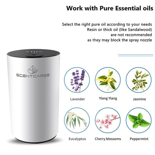Scentcares Sentiment Diffuser white design ideal for home aesthetics and portability