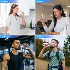 ScentDinbor H2 tablets shown with active lifestyle benefits and travel use.