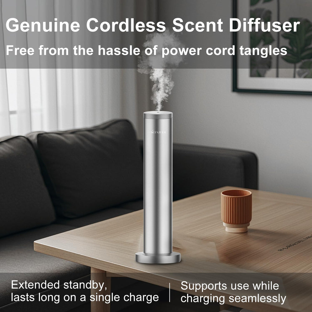 SCENTEER diffuser compact silver design demonstrates stylish home decor