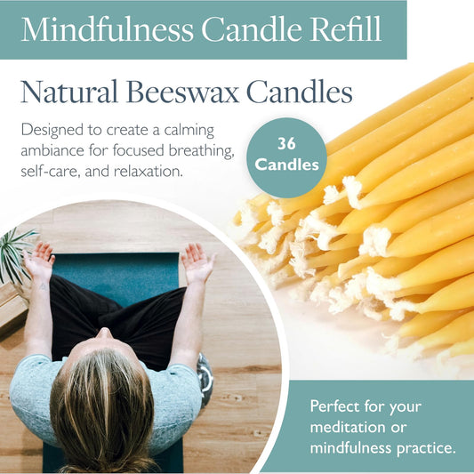 Scentered beeswax candle wick close up showing clean burn