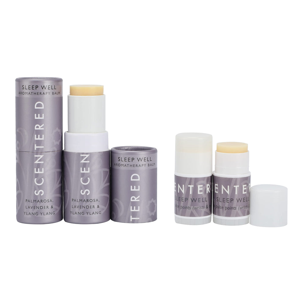 Sleep Well bundle packaging highlighting lavender scent notes.