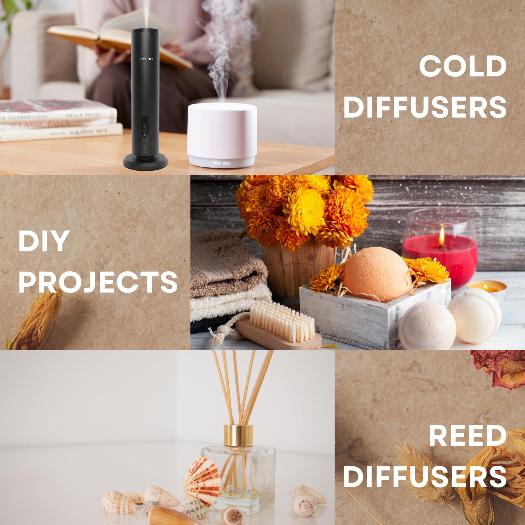 Scentia Autumn Spice ingredient list emphasizing natural, cruelty-free formula.
