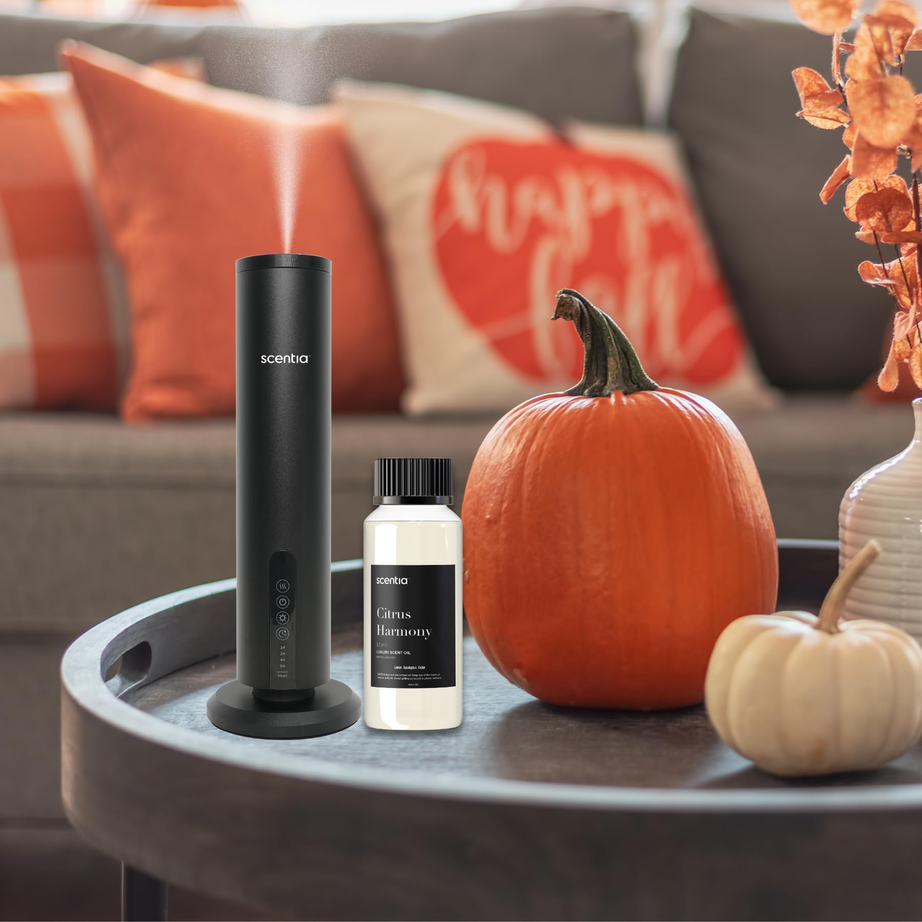 Scentia Citrus Harmony diffuser-bottle highlights bright lemon notes for uplifting diffusions.