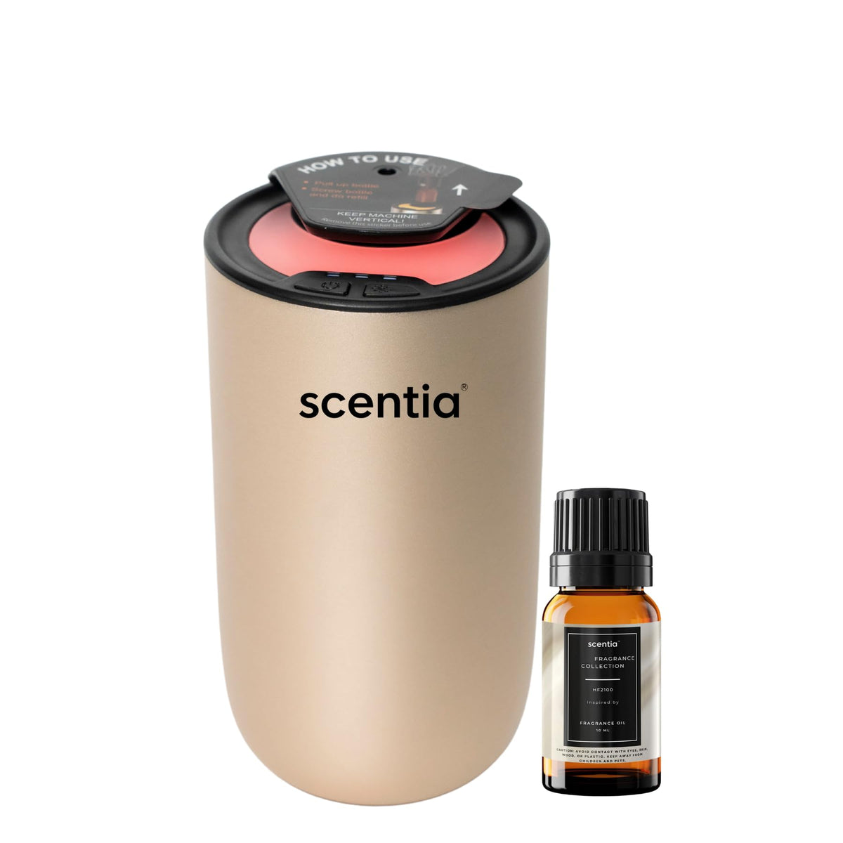 Scentia Mini Diffuser in home mode delivering hotel-style fragrance.