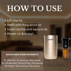 Scentia nebulizing technology close-up shows pure oil diffusion.