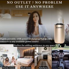 Scentia USB-C charging keeps aromatherapy ready anywhere.