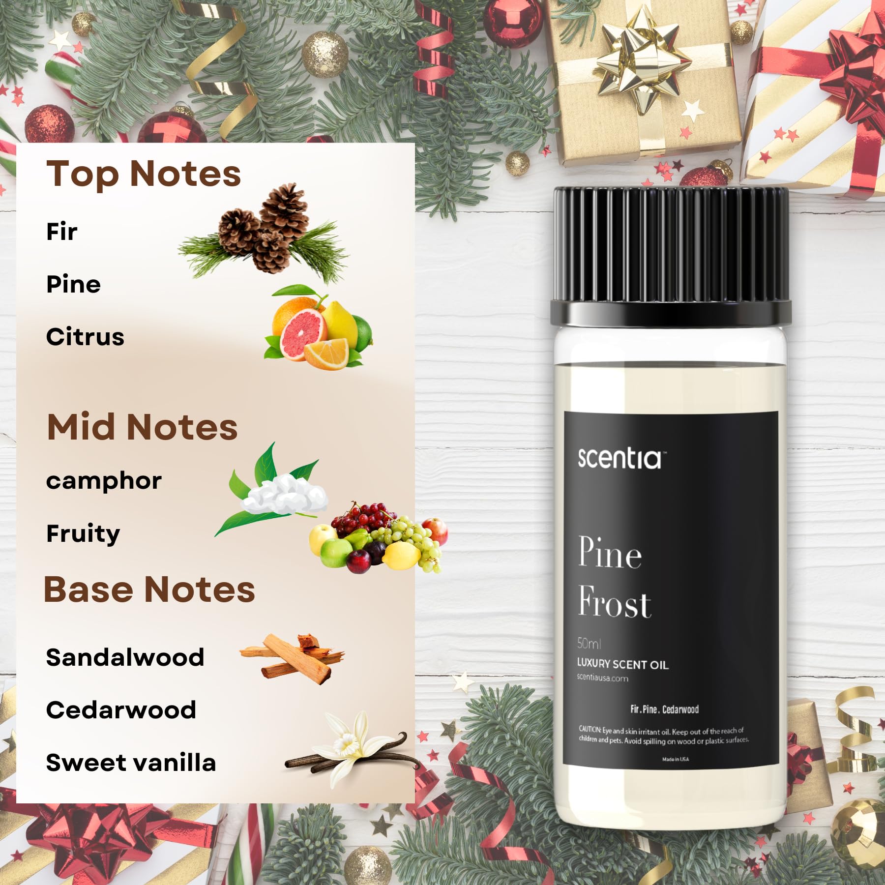 Scentia Pine Frost diffuser-ready setup for a cozy room