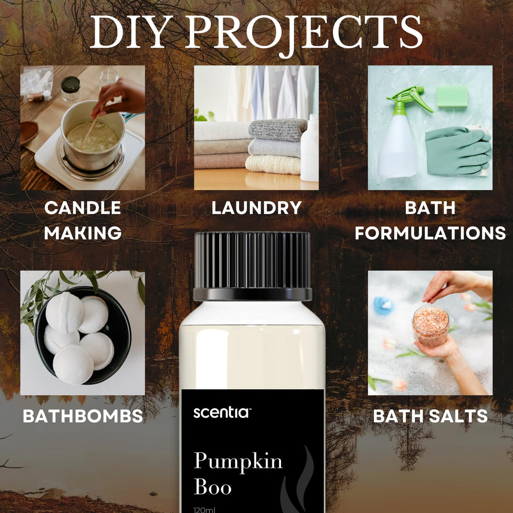 Scentia Pumpkin Boo room scene highlights seasonal decor paired with inviting scent.