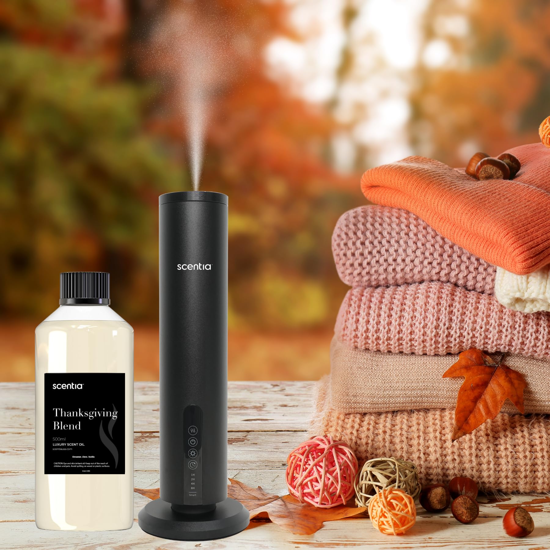 Scentia Thanksgiving Blend label close-up highlighting premium quality and IFRA compliance