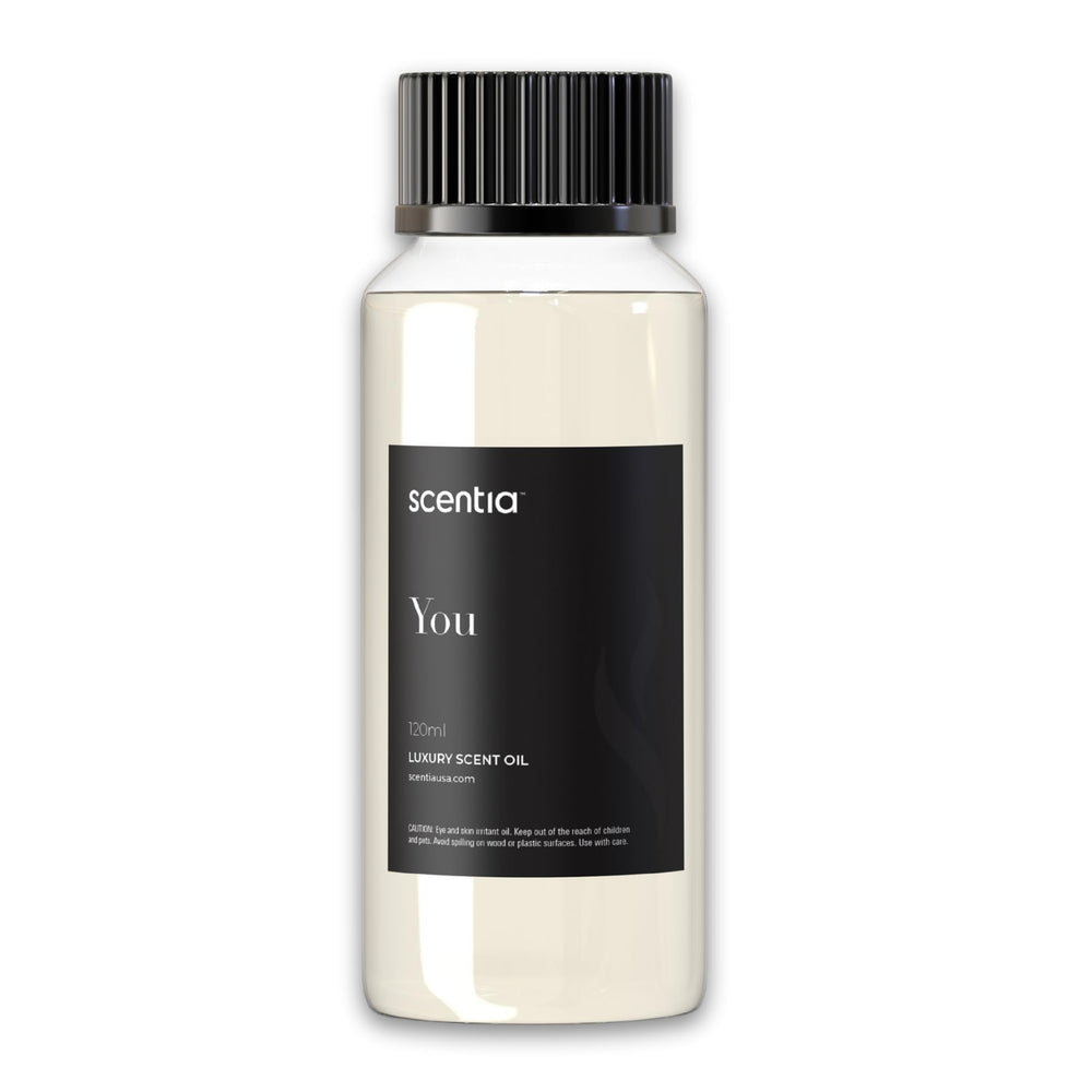 Scentia You diffuser oil bottle front view with premium fragrance.