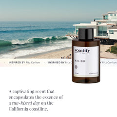 Scentify Malibu aroma oil refill cedar and musk notes for cozy, inviting spaces.