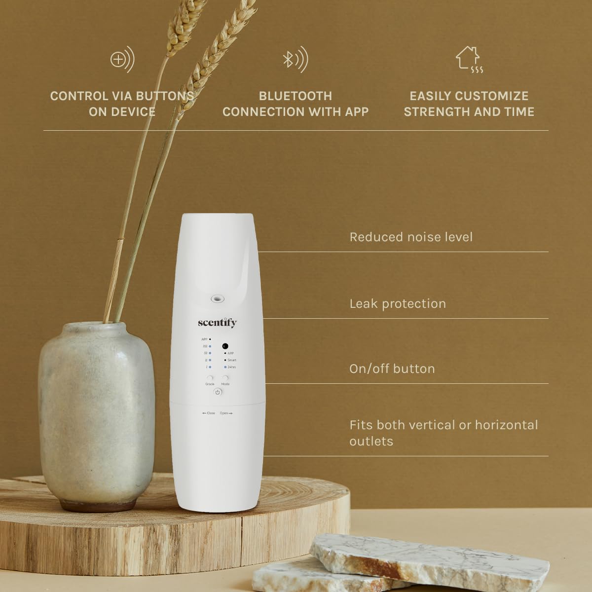 Scentify Diffuser V2 control panel for easy scent adjustments