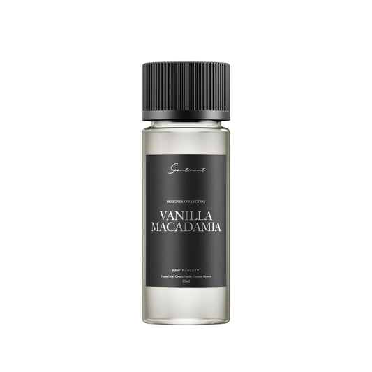 Scentiment Vanilla Macadamia bottle releases warm, inviting fragrance for cozy spaces.