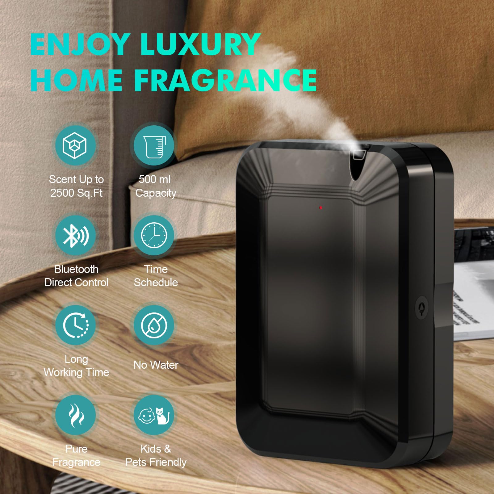 Scentiplus Scent Air Machine in a lounge setup for hotel-like ambiance