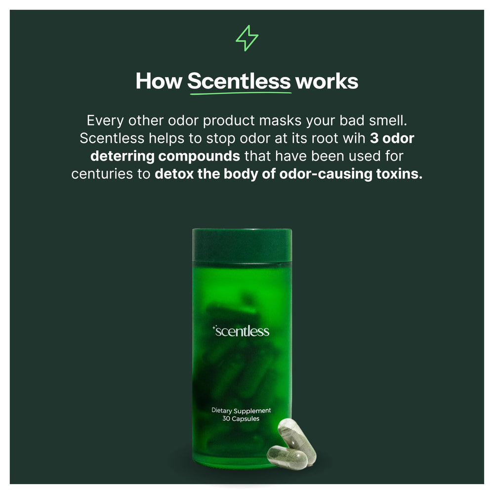 Scentless vegan cruelty-free seal on product packaging.
