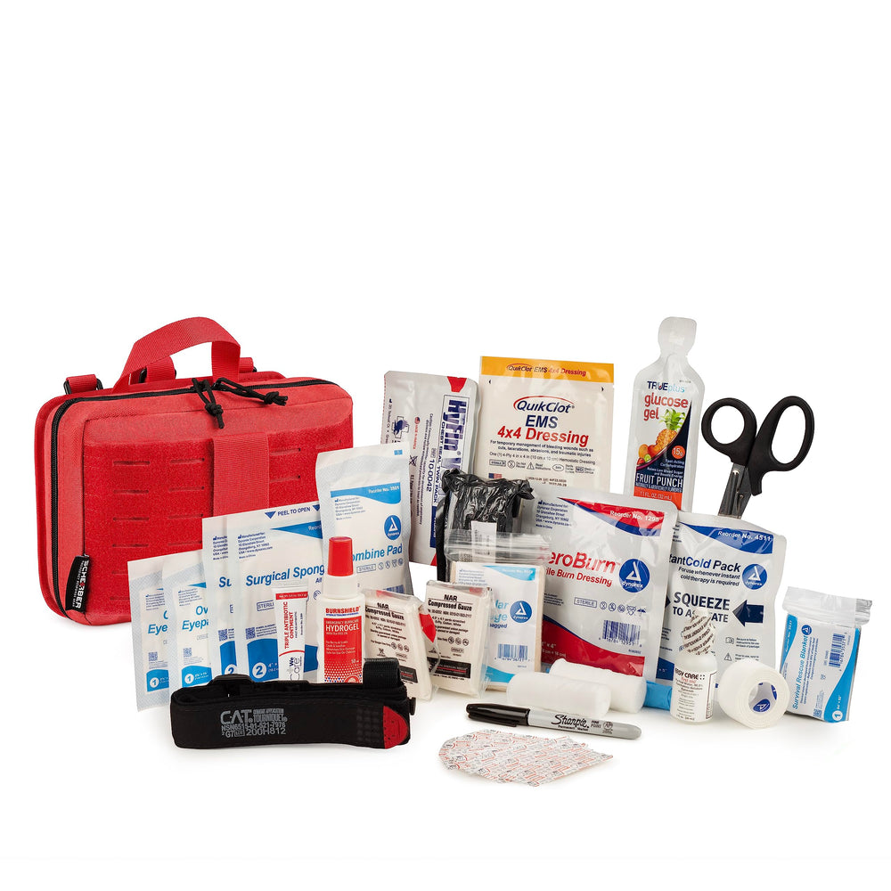 Scherber Vehicle IFAK kit front view with organized compartments for quick access.