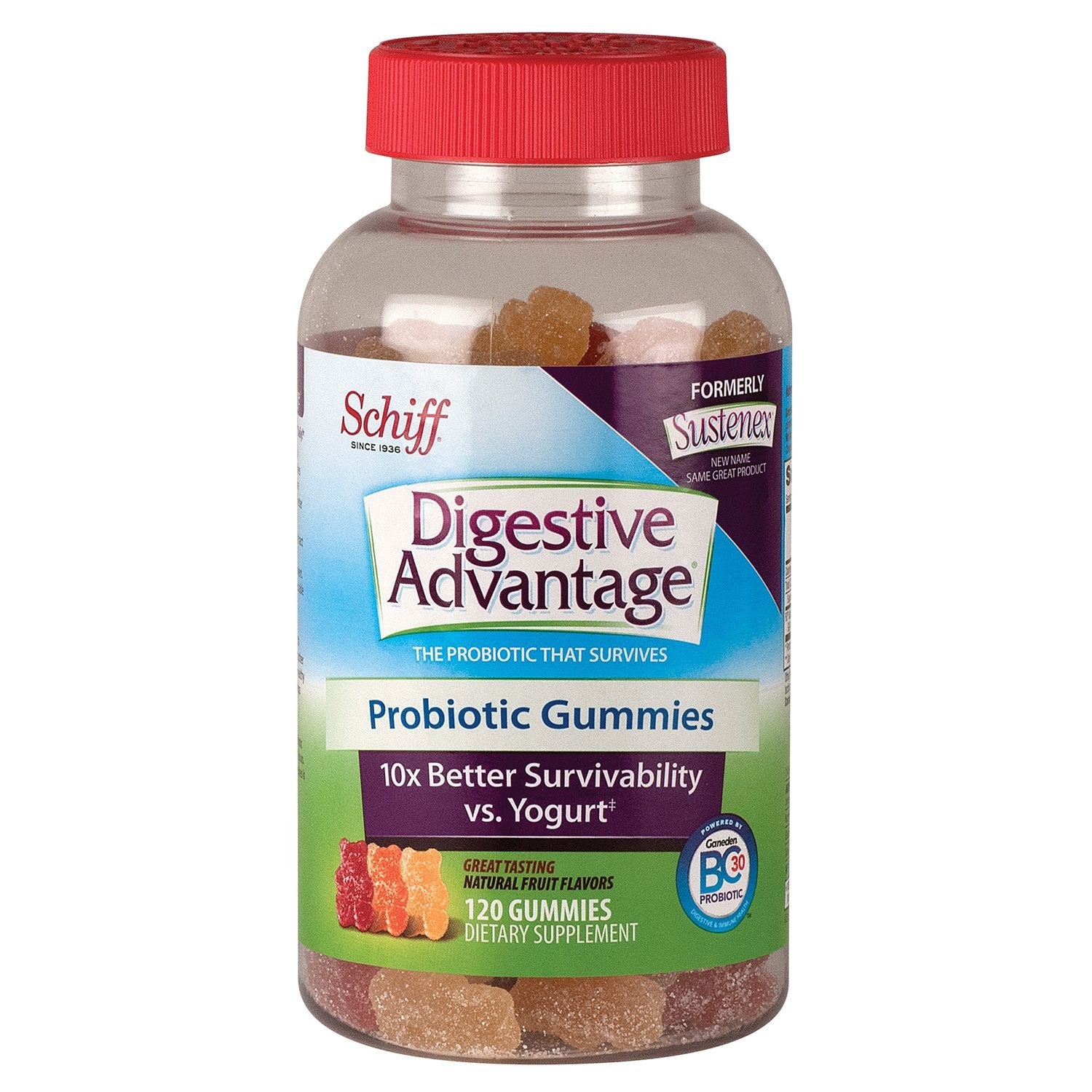 Schiff Digestive Advantage gummies bottle front view for daily probiotic support