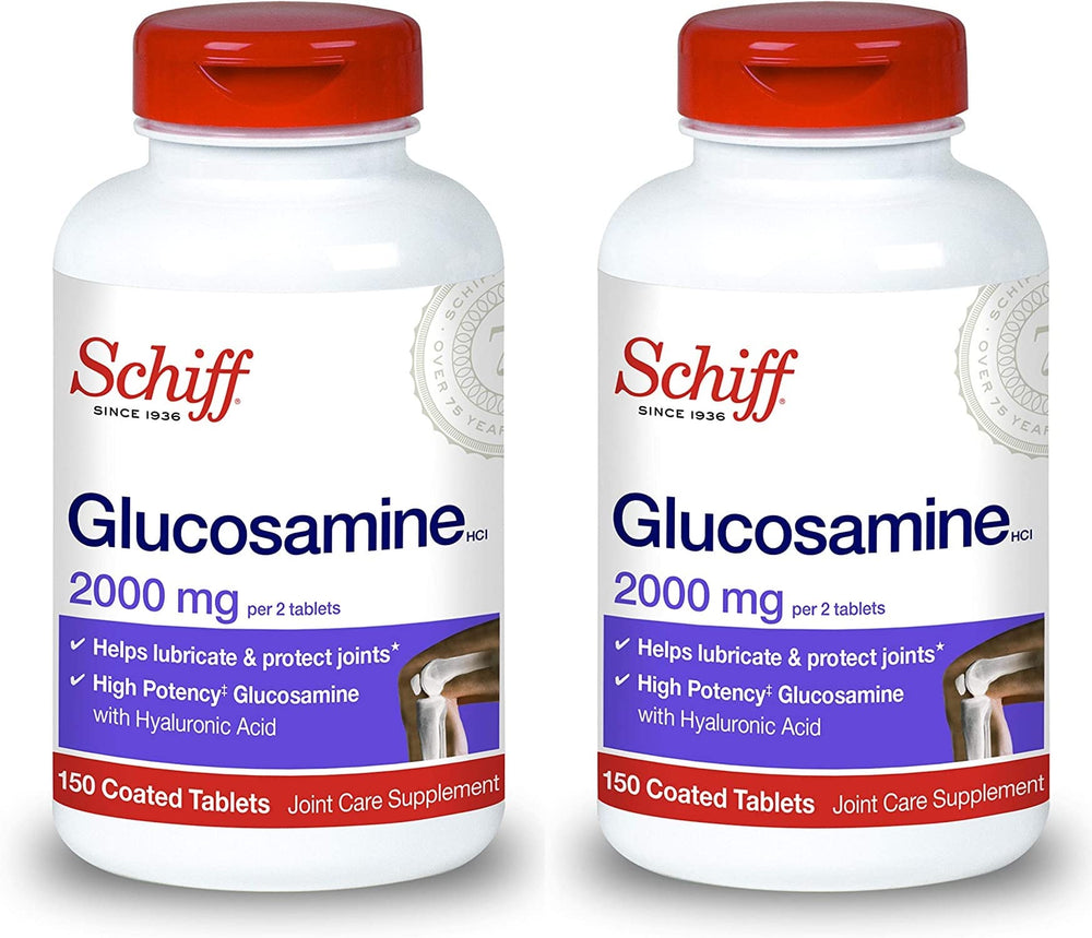Schiff Glucosamine with Hyaluronic Acid bottle front for daily joint support.