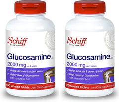 Schiff Glucosamine with Hyaluronic Acid bottle front for daily joint support.