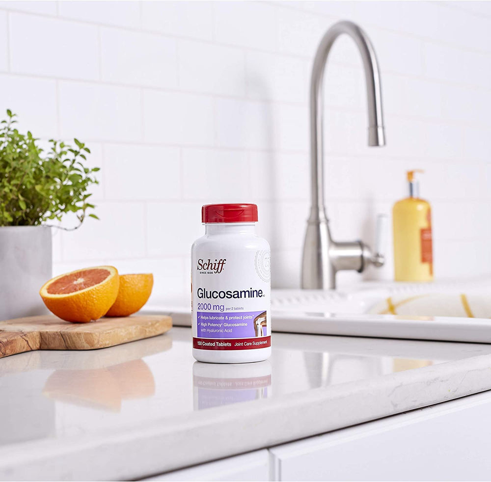 Schiff bottle among other joint health supplements on shelf.