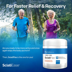 SciatiFlex fast absorption depicted as a non-greasy finish.
