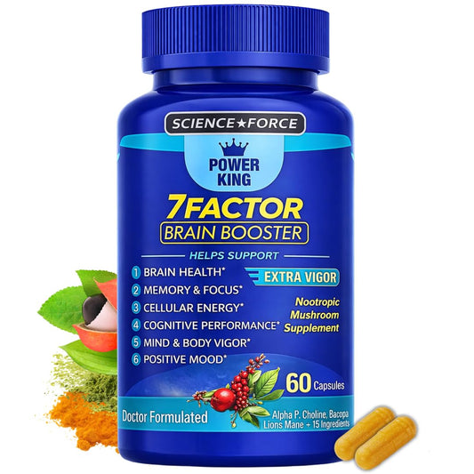 SCIENCE FORCE brain supplement bottle shown for daily cognitive support