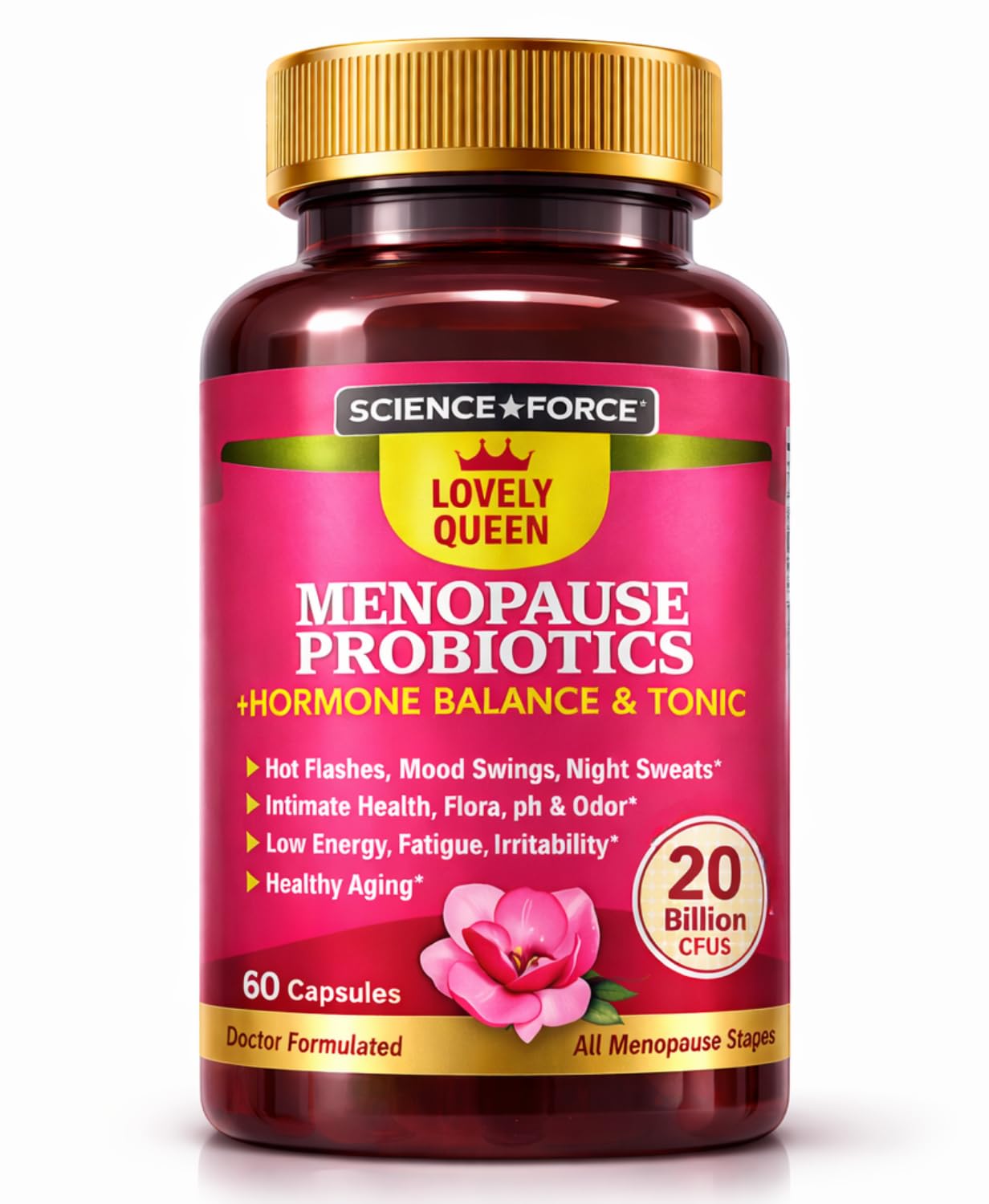 Science Force Lovely Queen bottle for menopause support and balance.